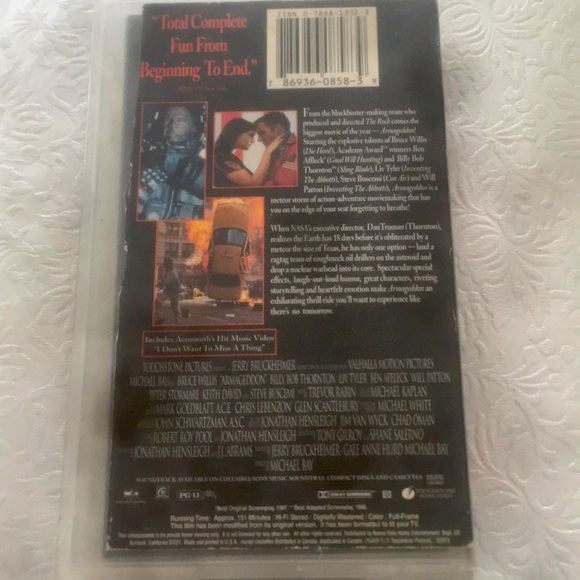 VTG  VHS#15416 ARMAGEDDON Bruce Willis 1996/97 With Aerosmith’s Music Video - Picture 2 of 6